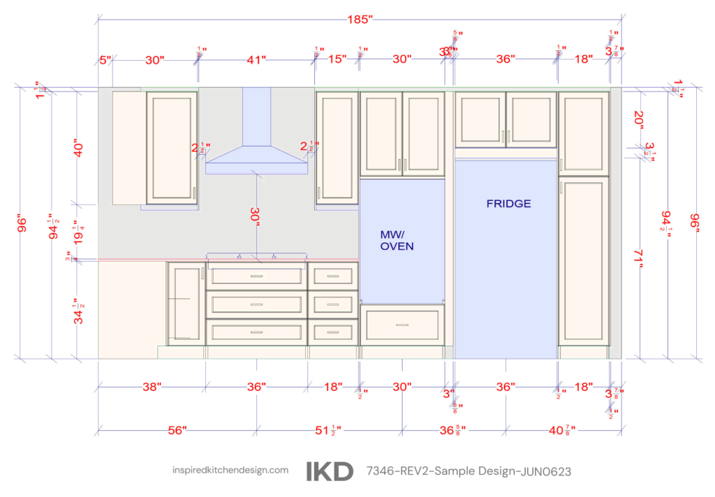 IKEA kitchen cabinet plan and measurements