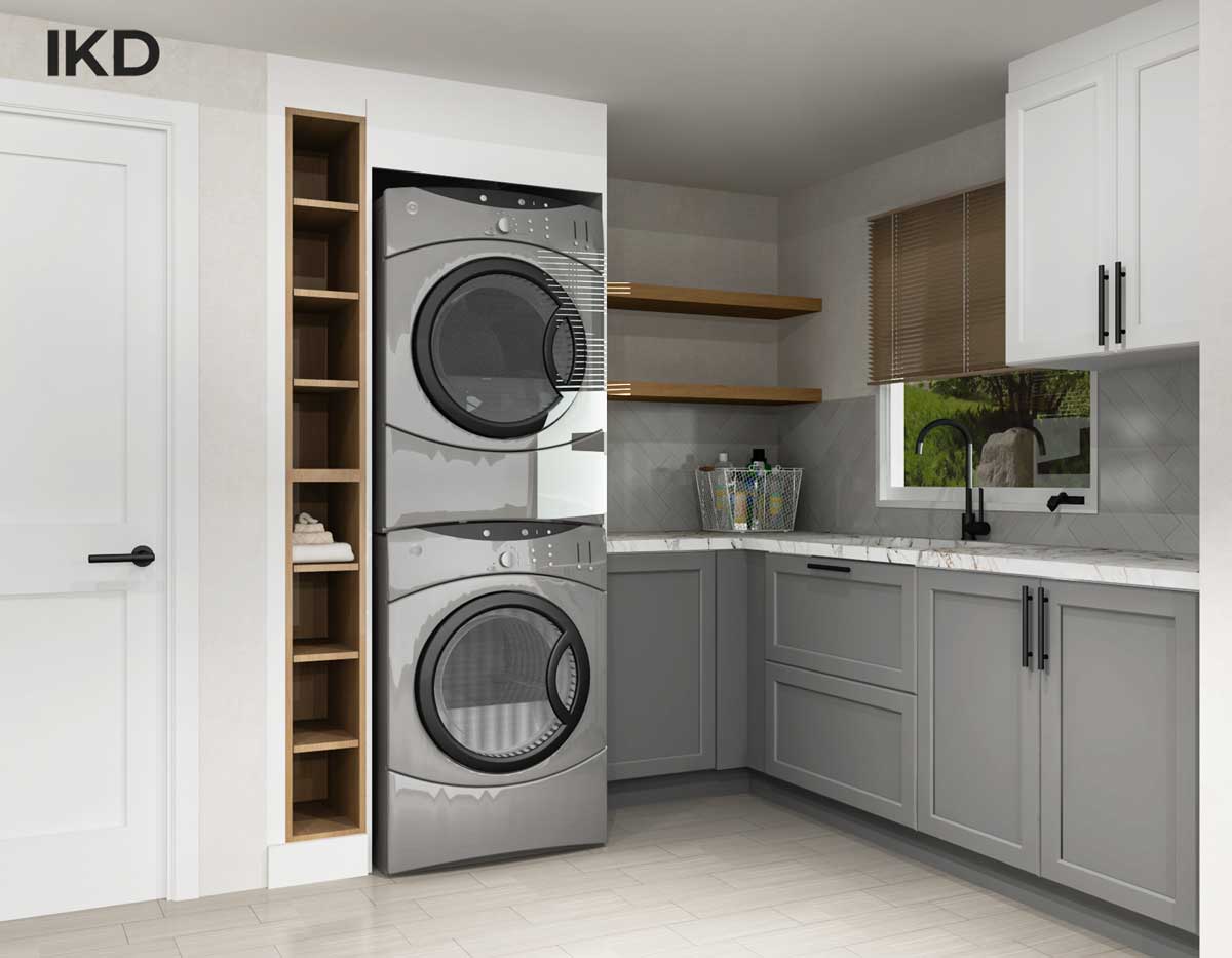 IKEA laundry room with a built-in look