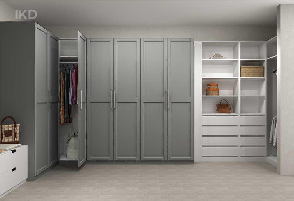A customized closet using IKEA SEKTION cabinets