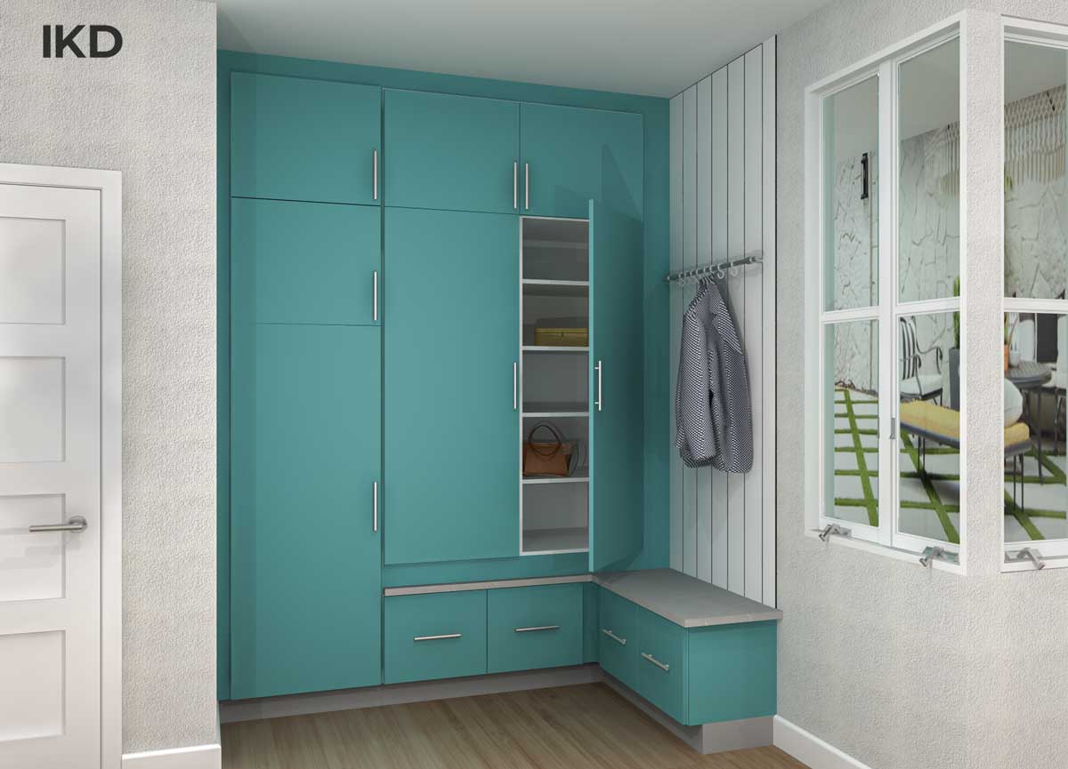 IKEA mudroom storage for a family of four