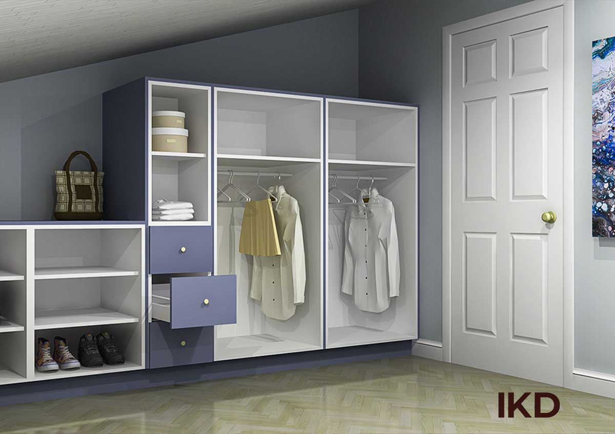 Utilizing IKEA cabinets and drawers to create an accessible and functional design within the client's budget.