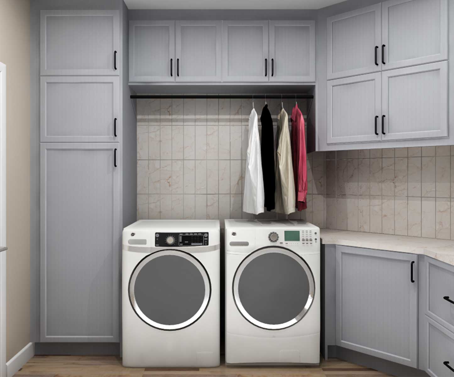 IKEA Laundry room and custom cabinets