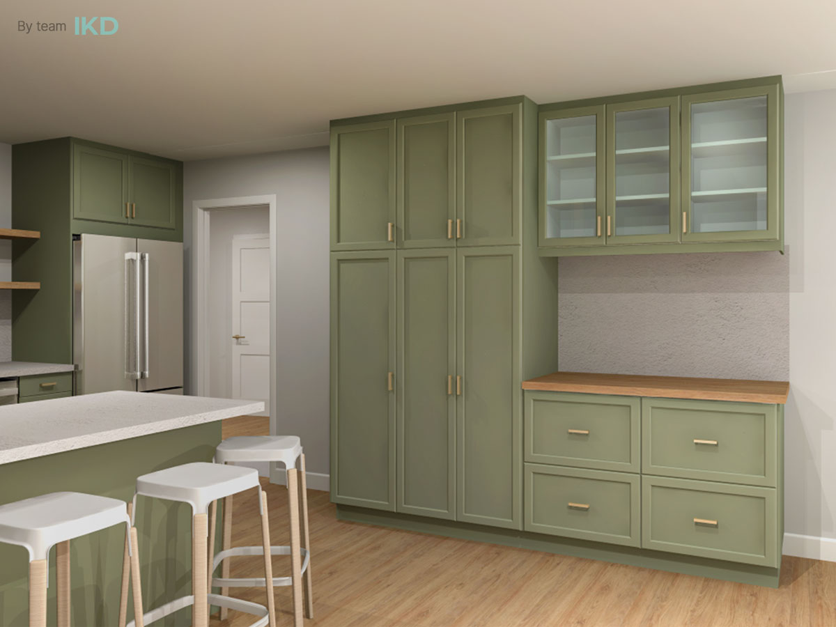 Kitchen and island view 